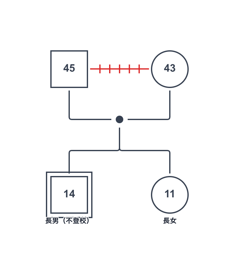 不登校の中学生（14歳男子）がIPのジェノグラム